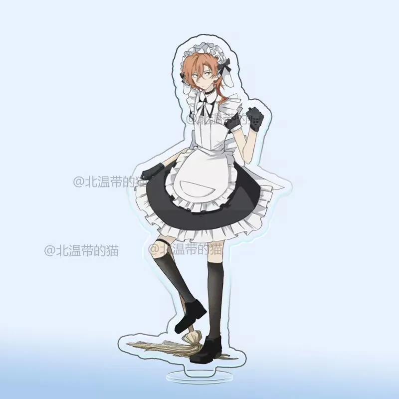 Фото Милые периферийные костюмы горничной «Bungo Stray Dogs» «Dazai Osamu Nakahara Nakayoshi» Изысканные акриловые стоячие украшения со знаком №5