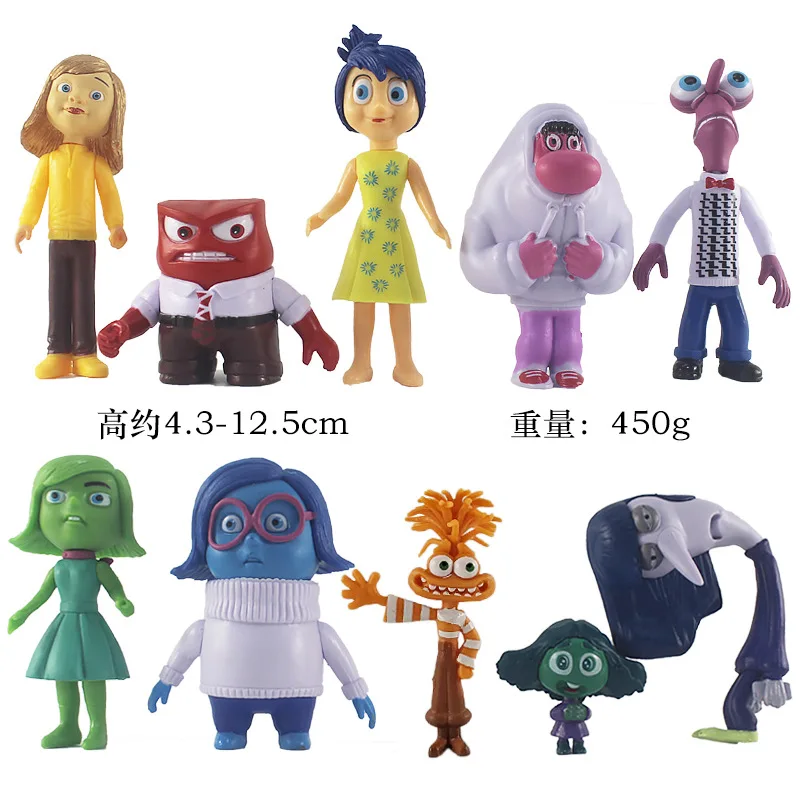 10/12 шт./компл. Inside Out 2, экшн-фигурка, игрушка, фильм Диснея, радость, тревога, гнев, сустность, страх, модель, коллекция кукол, подарок для детей