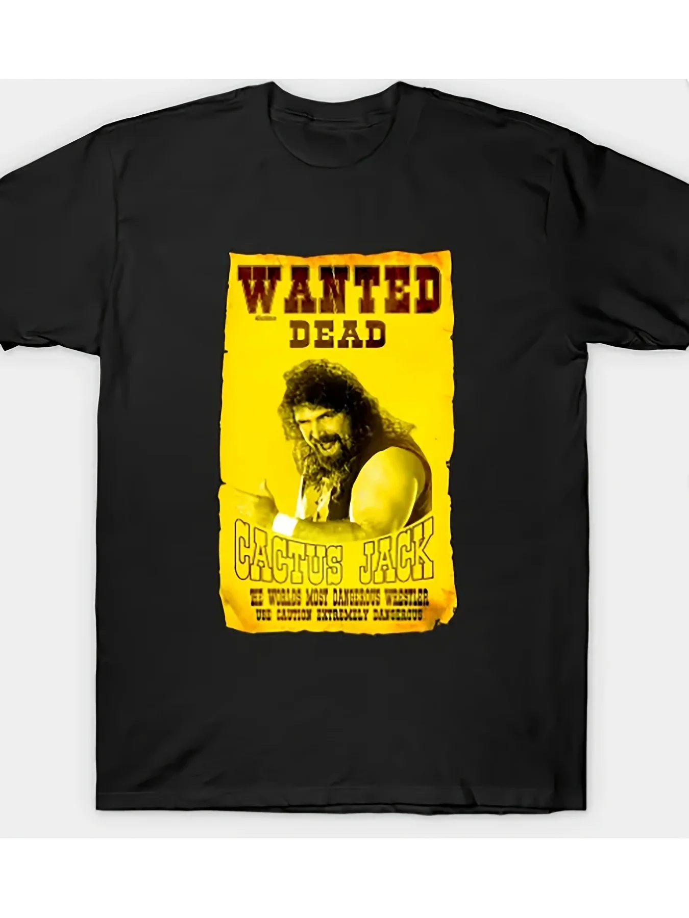 Мужская футболка с рисунком Cactus Jack Wanted Dead — 100% хлопок, повседневный круглый вырез, короткий рукав, всесезонный комфорт, машинная стирка