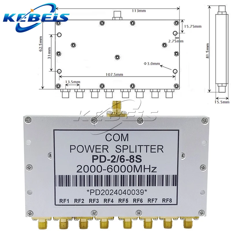 Фото 1 шт. SMA 1-8 разветвитель мощности 2-6G SMA делитель мощности 2000-6000 МГц SMA делитель мощности адаптер сигнальной линии разветвитель №4