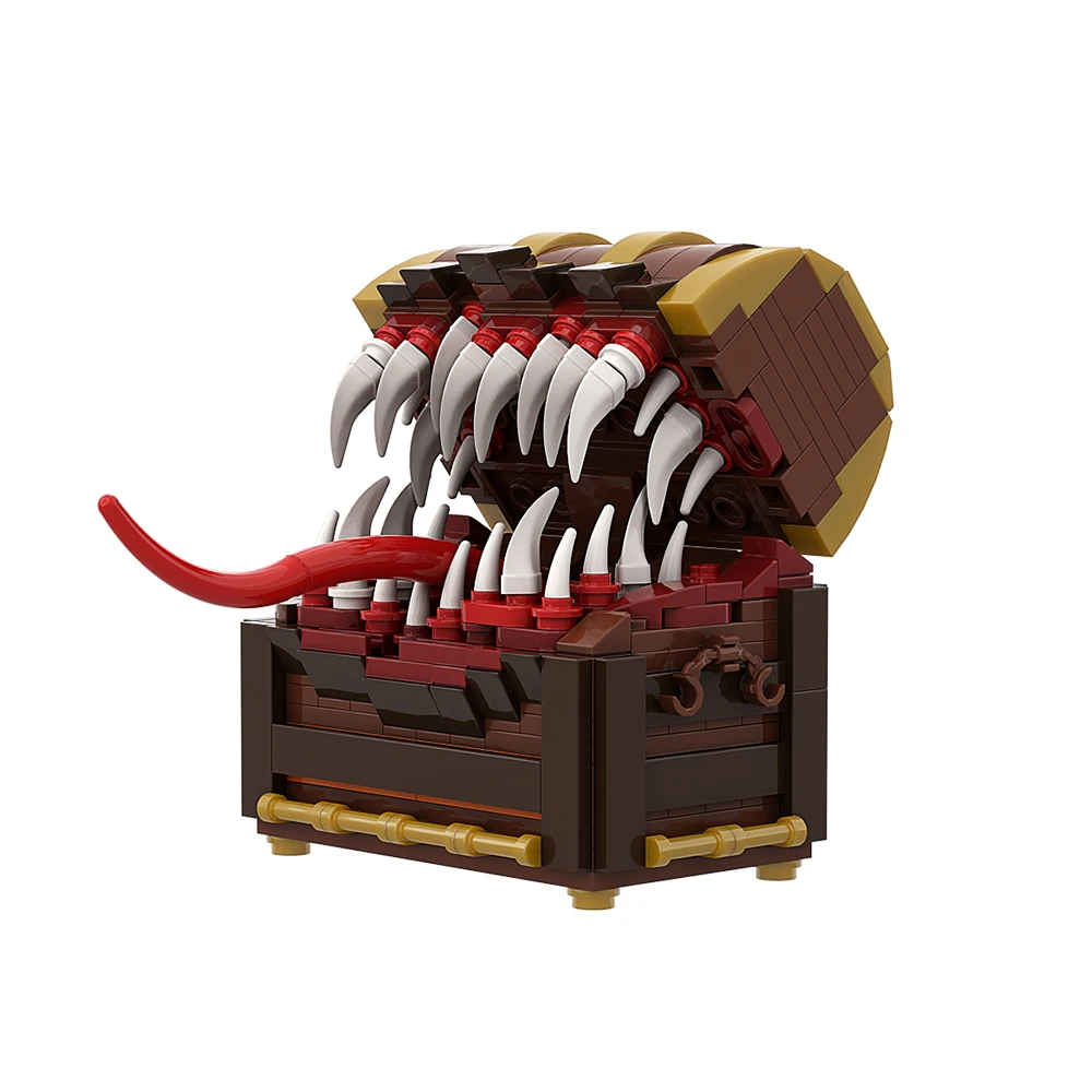 Фото Gobrick MOC имитирует сундук с сокровищами, монстр, набор строительных блоков, креативная игра, сборная головоломка, коробка, кирпичная модель, искусственный подарок №4
