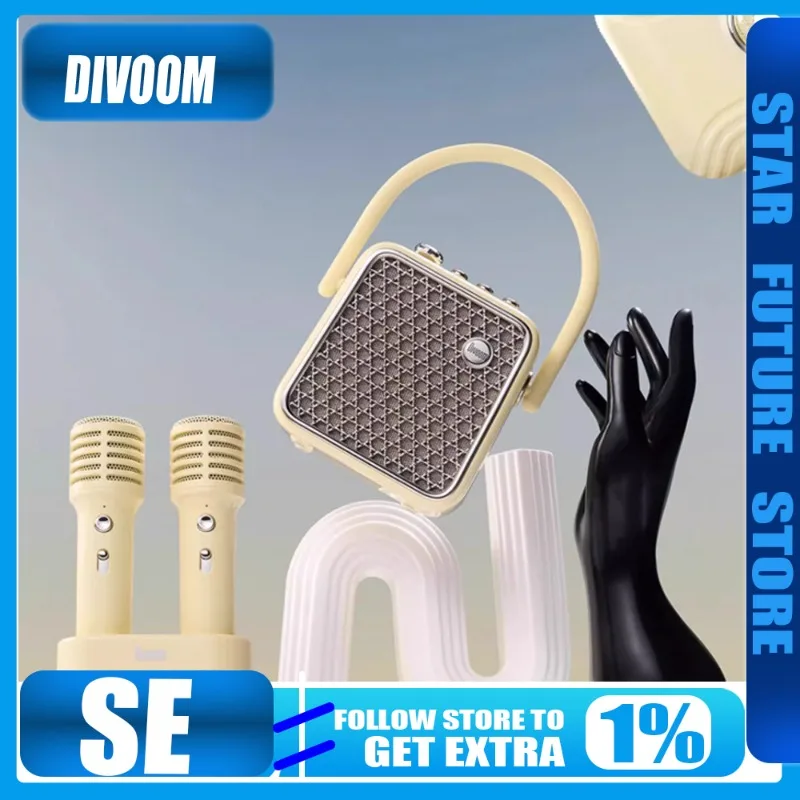 Divoom Point Voice Микрофон Аудио Интегрированная машина Домашний пение караоке Двойной микрофон Динамик Bluetooth Беспроводной домашний КТВ