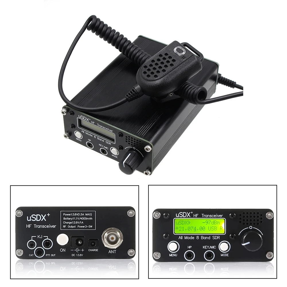 V2 USDX+ PLUS QCX-SSB 3-5 Вт 8-диапазонный всережимный трансивер HF SSB QRP + аккумулятор для электрооборудования, аксессуар для инструментов на складе