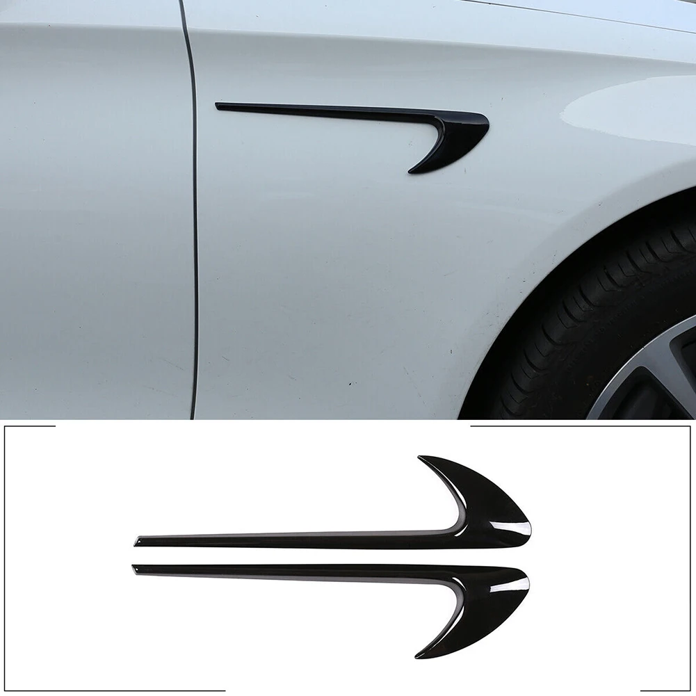 Фото Глянцевая черная боковая накладка на крыло, подходит для Mercedes forBenz A B C E CLA GLA GLC GLE GLS W205 W212 X156 X253 №5