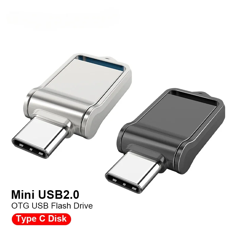 Мини-металлический флэш-накопитель Type-C, креативные подарки, USB-накопитель OTG, бесплатный брелок для ключей, 64 ГБ, 32 ГБ, 16 ГБ, флэш-накопитель для компьютера