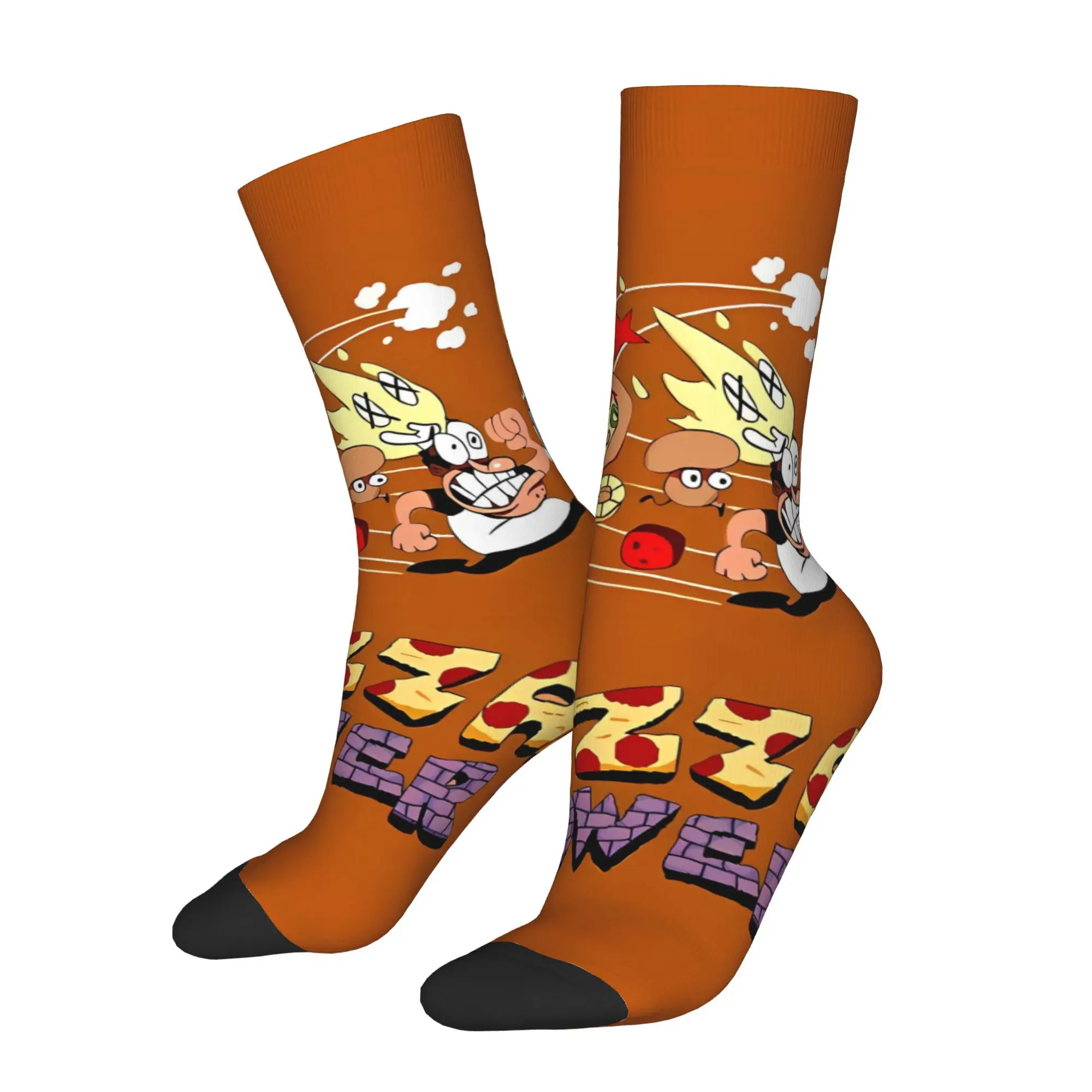 Винтажные мужские носки Pizza Tower Peppino Trans, унисекс, Harajuku, бесшовные носки с принтом Crazy Crew, подарок