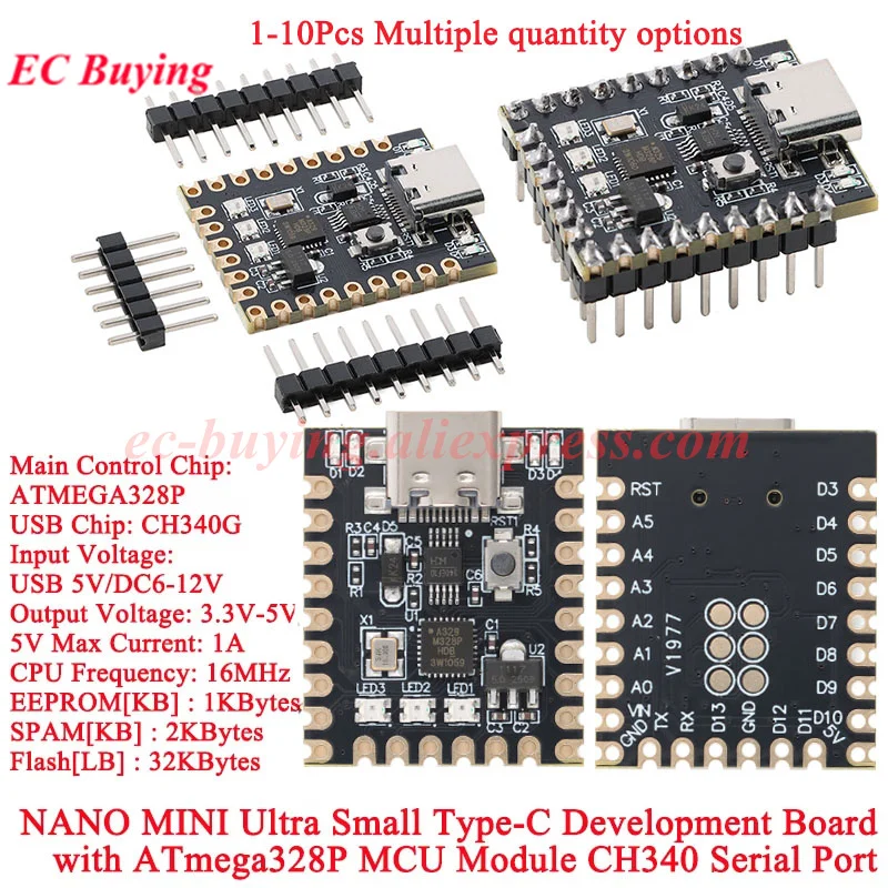 10 шт./1 шт. NANO V3.0 Nano SuperMini Type-C макетная плата Atmega328p чип Ch340 последовательный порт для Arduino мини-ядерный модуль MCU