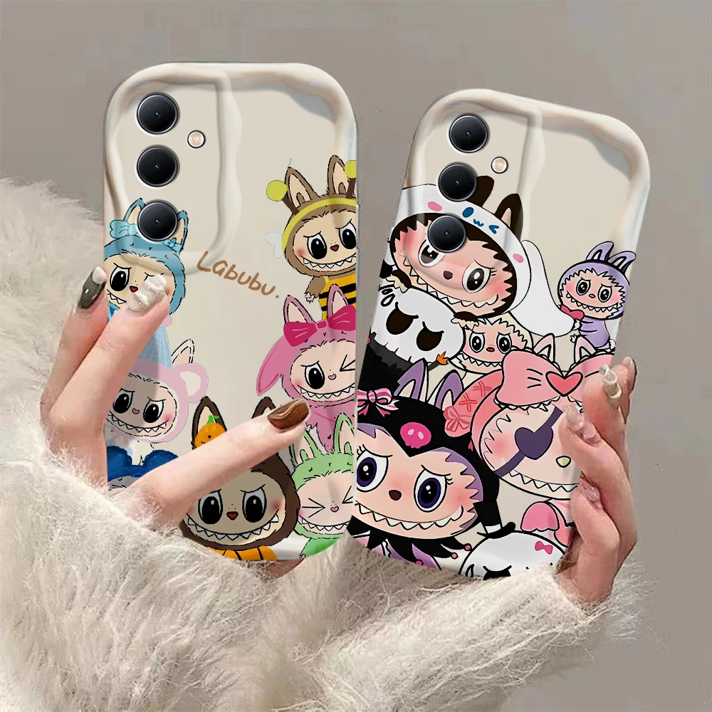 Милый Коричневый Аниме Labubu, 3D волна, фотоэлемент для OPPO Reno 11 F 8 T 7 Z 6 5 4 Pro F23 F11 F9 4G чехол для телефона, Мягкая силиконовая задняя крышка