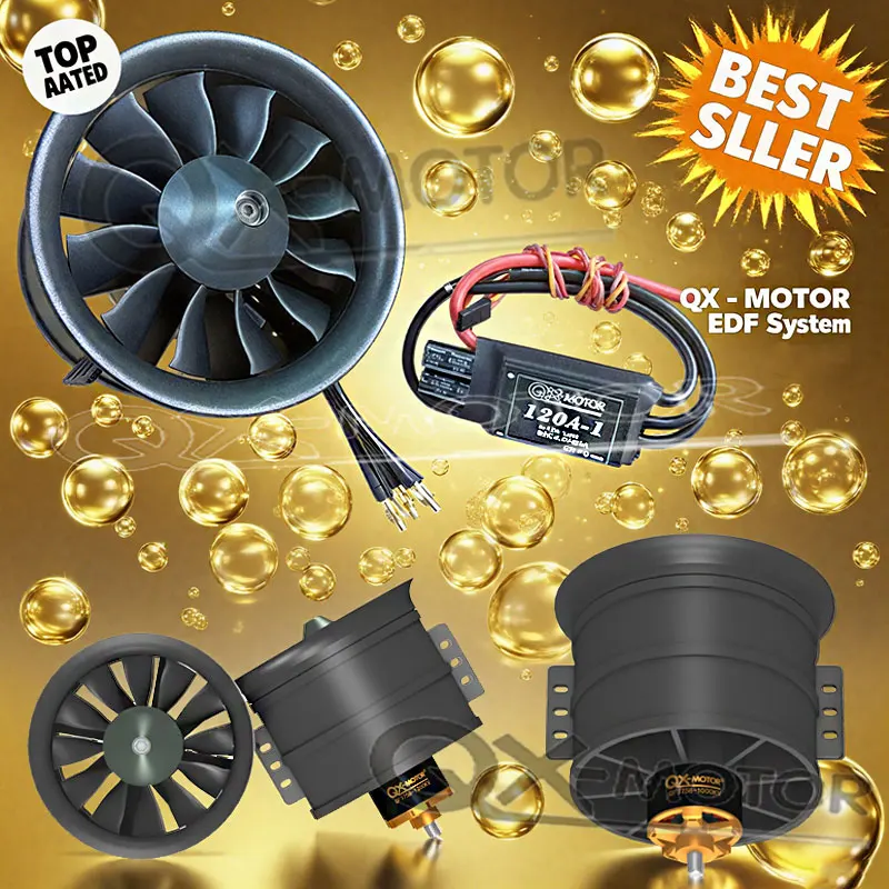 QX-MOTOR 90 мм EDF Канальный вентилятор, обновленный комплект, 12 лопастей, 1200 кВ/1000 кВ/1450 кВ/1550 кВ QF3748/3758, двигатель 6S/12S ESC RC Jet Parts CW/CCW Радиоуправляемые игрушки