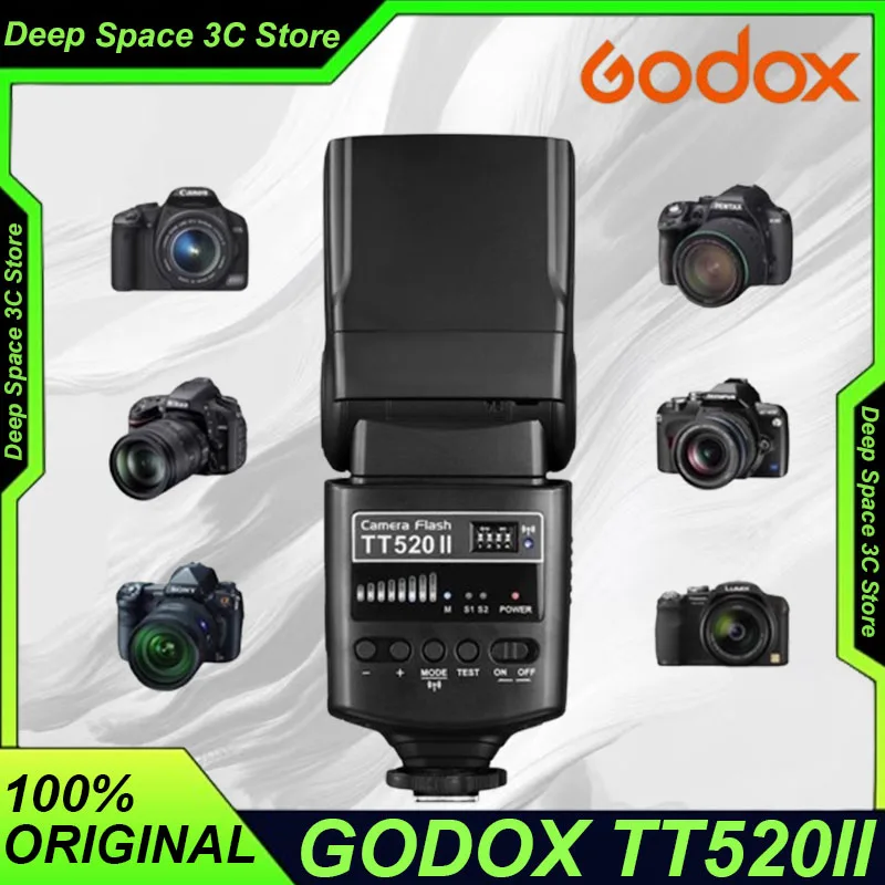 Godox TT520II вспышка для камеры портативная универсальная вспышка для Canon Nikon Pentax Sony горячий башмак светильник DSLR аксессуары для камеры на заказ