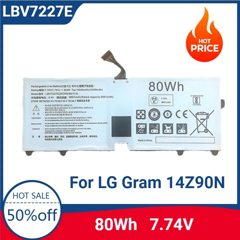 Новый высококачественный аккумулятор для ноутбука LBV7227E 7,74 В 80 Втч для LG Gram 14Z90N 15Z90N 16Z90P 17Z90N 16Z90PG 17Z90P Series Компьютеры и офис