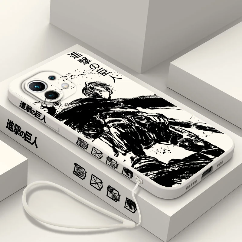 Чехол для телефона Attack On Titan Levi Ackerman для Xiaomi 14 13 12 11 10 T Pro Ultra Lite 5G Liquid Left Rope 5G Soft Cover