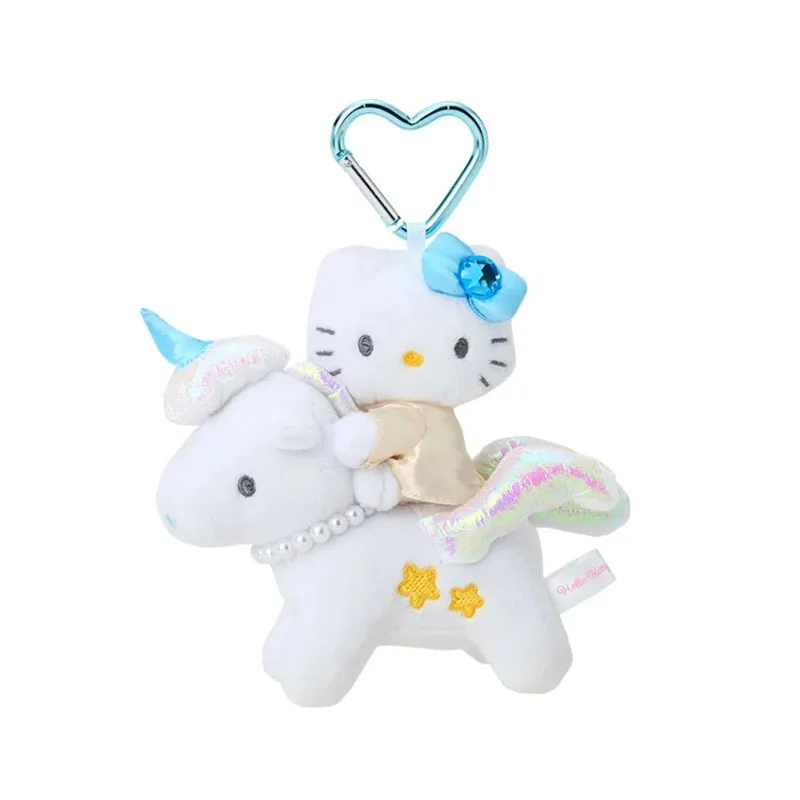 Фото MINISO Sanrio Белый Ангел Единорог Милая Сумка Hello Kitty Подвеска Плюшевая Кукла Брелок Автомобильные Подвески Сладкий Романтический №5