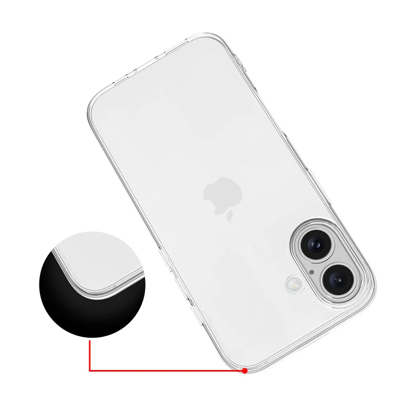 Фото Ультратонкий силиконовый прозрачный чехол из ТПУ для Iphone 16 Pro Max Plus, защитный силиконовый прозрачный мягкий чехол-накладка №5