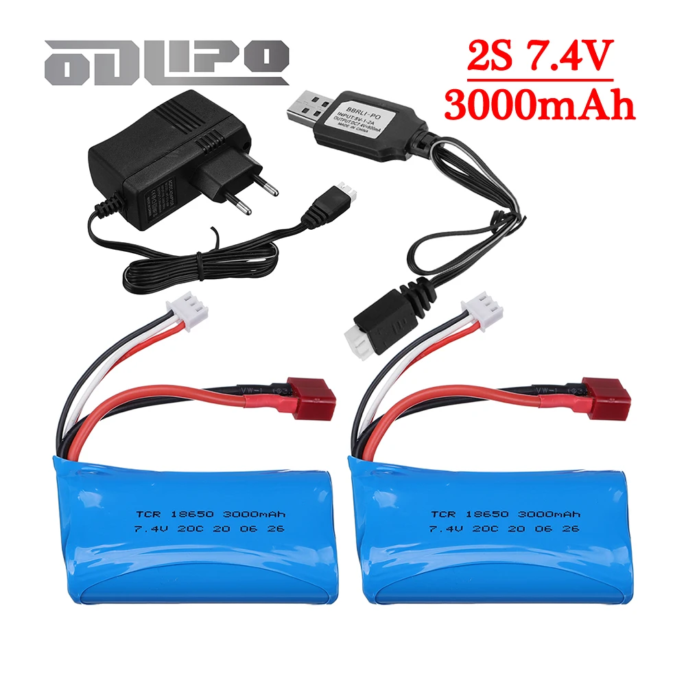 7,4 В 3000 мАч 18650 Lipo аккумулятор для Wltoys 10428/12428/12423 RC автомобильные детали 2s 7,4 В аккумулятор для Wltoys 144001 A959-B A969-B Q46