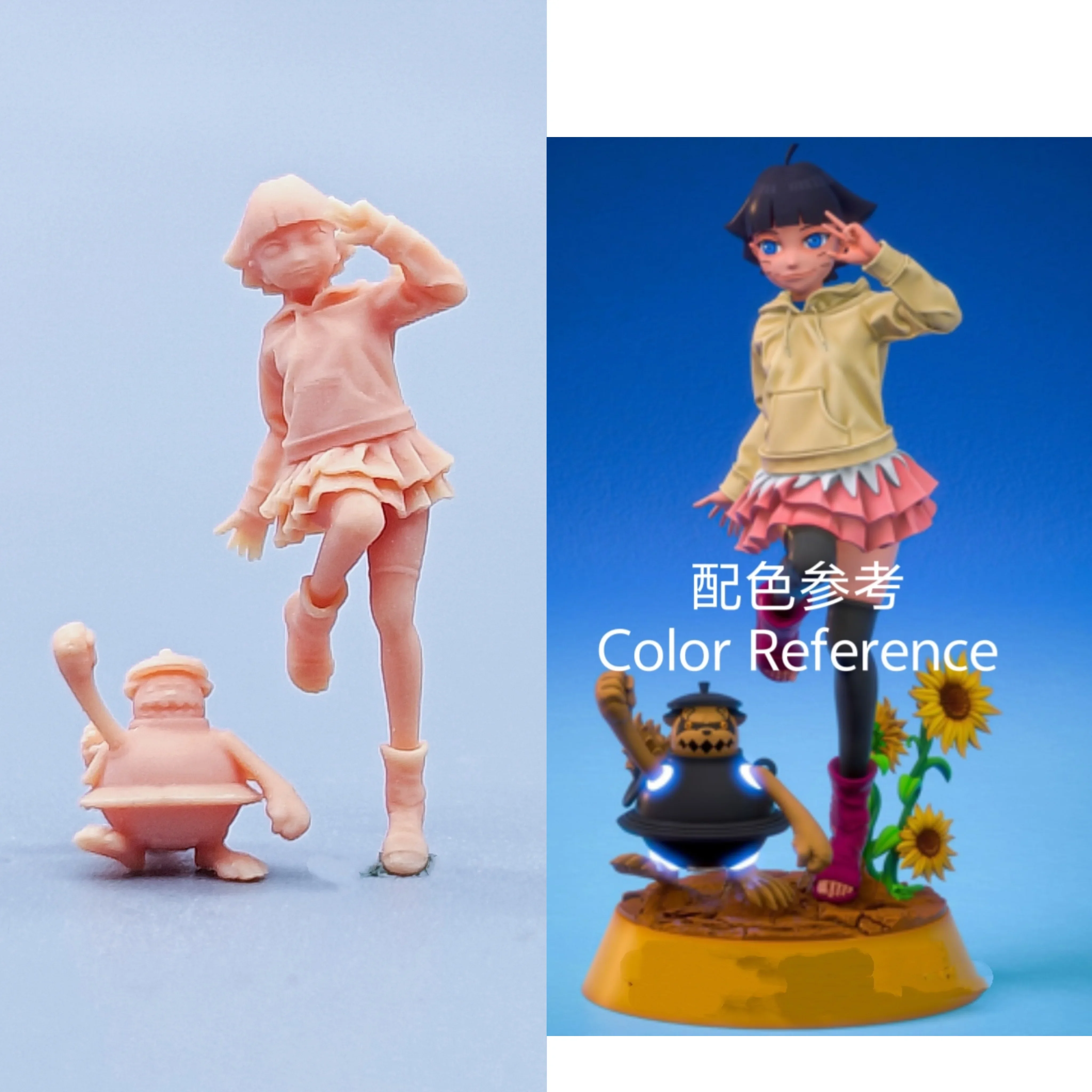 1/64 1/43 фигурки масштабная модель из смолы Himawari Uzumaki неокрашенные миниатюры диорама ручная роспись C423