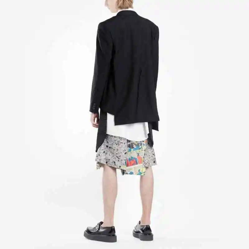 Фото YOJI OOAK ШЕРСТЯНАЯ КУРТКА CDG асимметричный шерстяной костюм Капсульная шерсть Куртка High Street №4