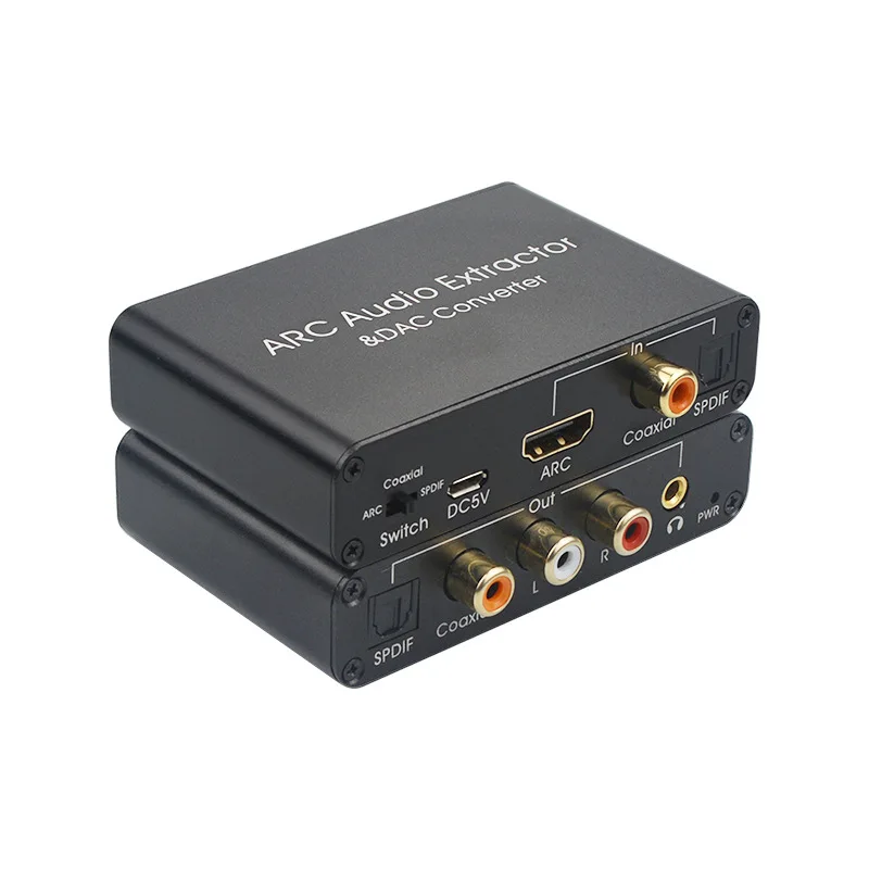 192 кГц ARC DAC аудиоэкстрактор цифро-аналоговый аудиоконвертер HDTV ARC возврат на SPDIF коаксиальный адаптер звуковой панели 3,5 мм L/R