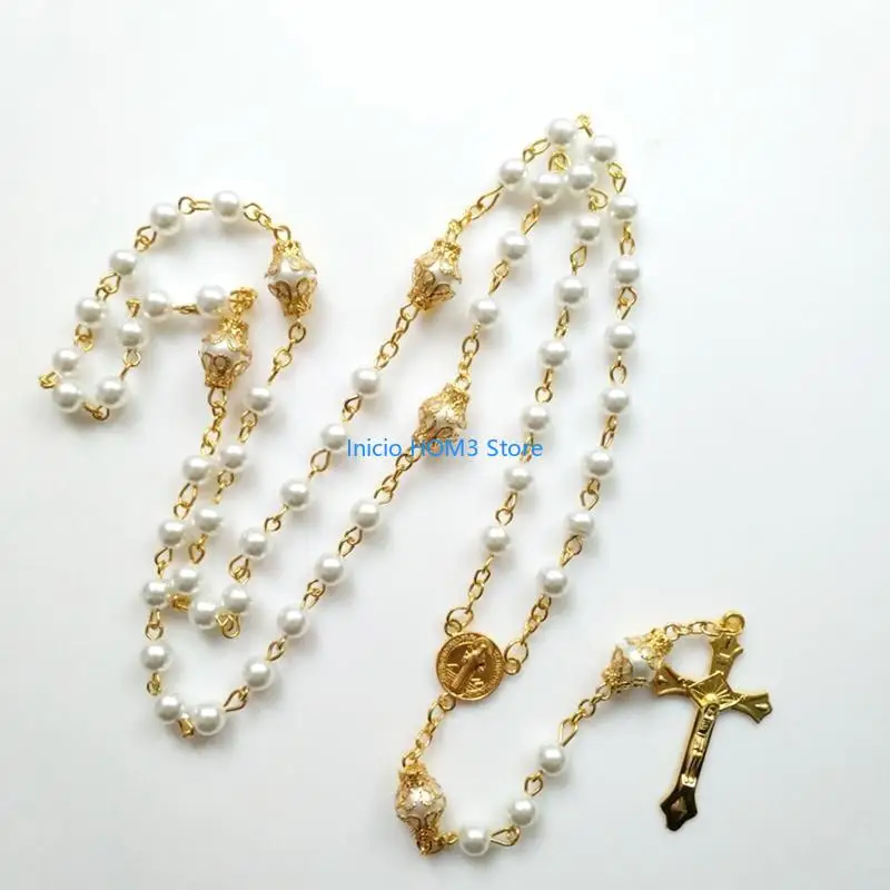 A5yd Vintage Pearl Beads Ожерелье Розар