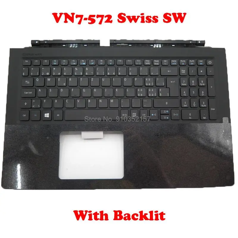 PalmRest и клавиатура для ACER VN7-572 46M06BCS00 6B.G6HN1.020 46M06BCS00 6B.G6HN1.011 46M06BCS00 6B.G6HN1.025 NE ARFR SW с подсветкой