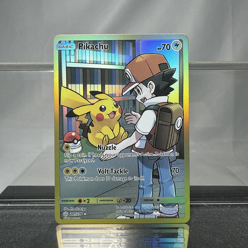 Фото Карты PKM Foil PROXY Reshiram&Charizard GX Origin Forme Palkia Vstar Pikachu PTCG, коллекционные карты для игр, игровые игрушки №3