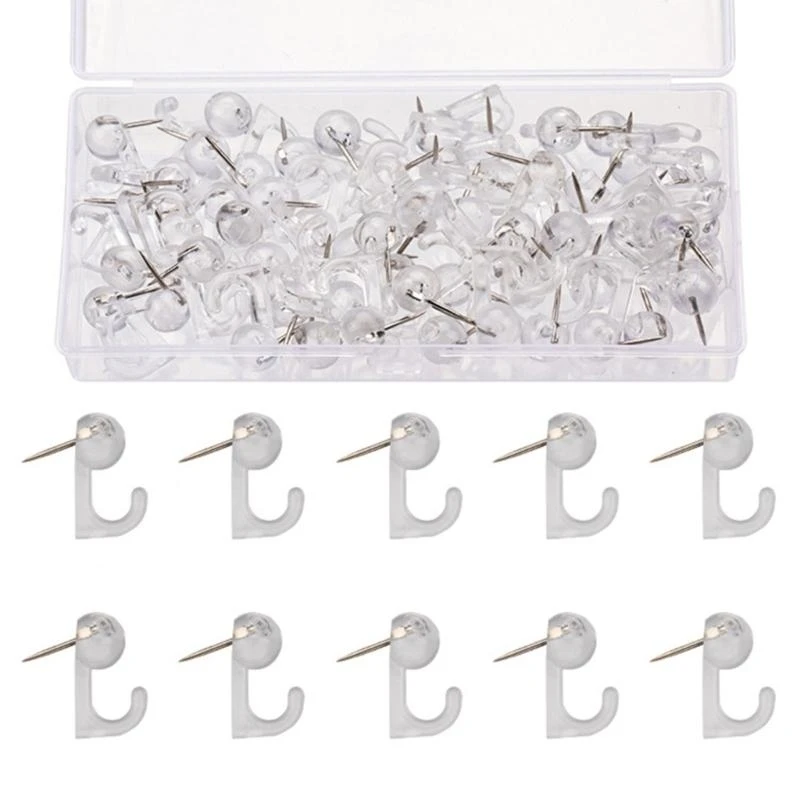 DXAB 506080160PCS PUN PIN -крючки прозрачно нажимайте штифт -штифт Крюк -штифт декоративный палец крючок для настенных (art.: 3920ccd6951d9) - 3920ccd6951d9