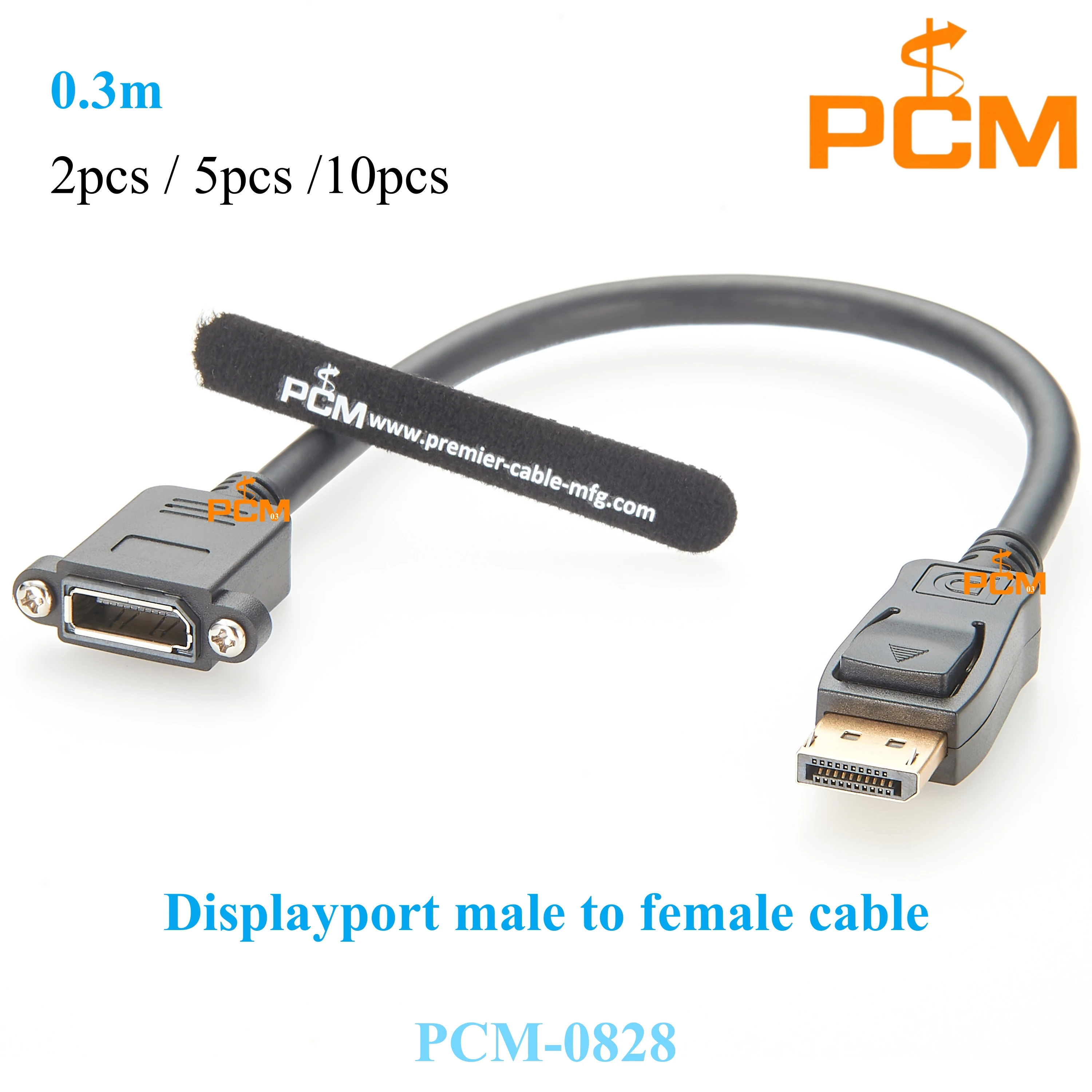 2 шт., 0,3 м, 1,4 версии, 4K при 60 Гц, DP DisplayPort, удлинительный кабель для крепления на панели, DisplayPort-DisplayPort, «папа-мама» Компьютерная периферия