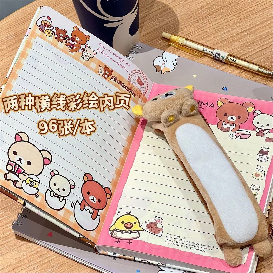 Фото Журнальный блокнот Rilakkuma, новый каваи, Relax Bear a5, переплетная записная книжка, школьный планировщик, блокнот, детские справочники, канцелярские принадлежности, подарок №5