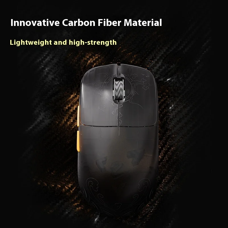 Фото Jamesdonkey RSR7 Ultra Lightweight Mouse Carbon Fiber Wireless Tri-mode PAW3950 8K 0.125ms Low Delay PC Gaming Mice RSR7S №3