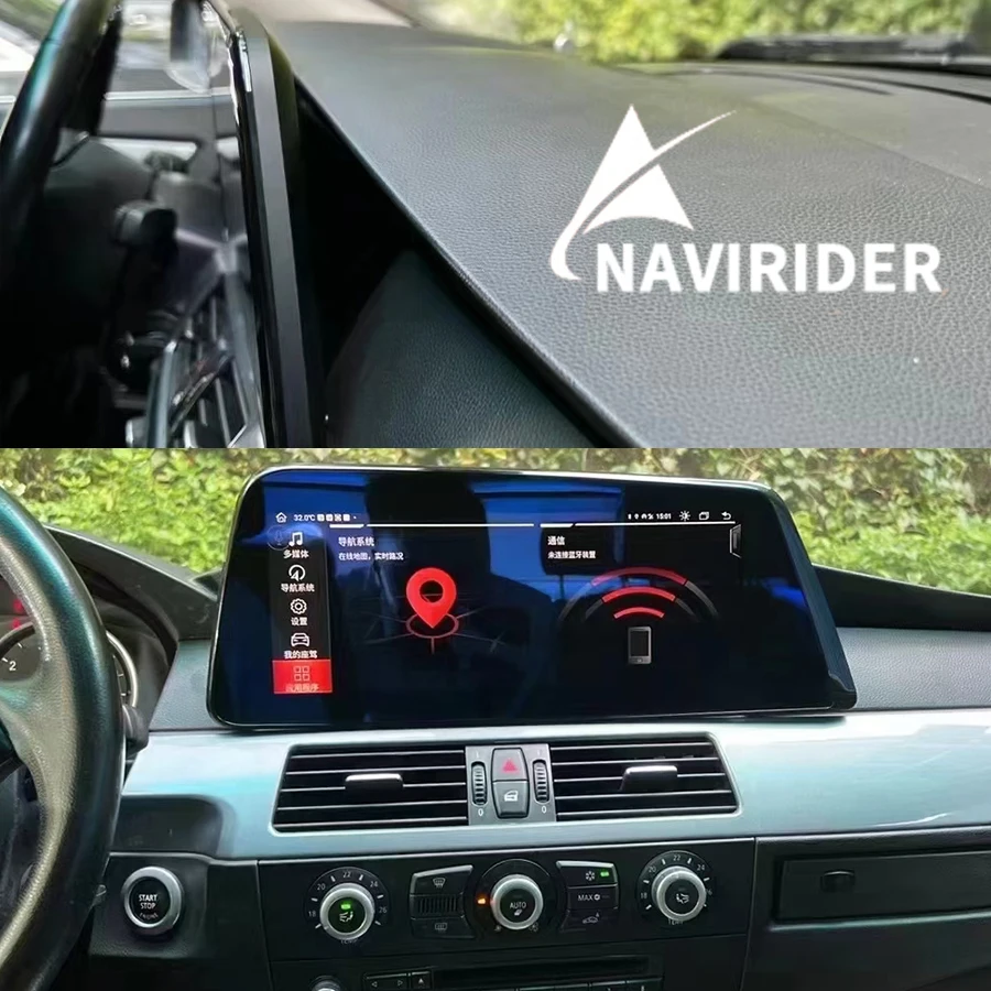 12,3-дюймовый для BMW 5 серии E60 2003-2010 CCC CIC Android 13, автомобильный радиоприемник, экран, мультимедийный видеоплеер, автоматический беспроводной CarPlay