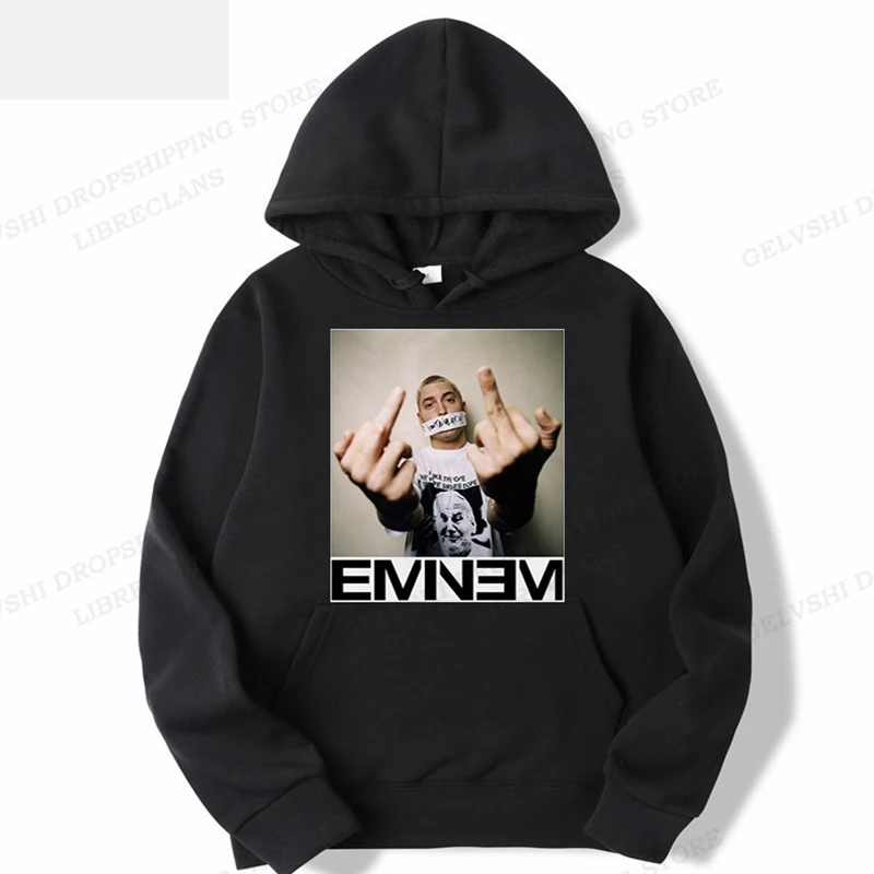 Фото Толстовка Eminem Мужская с надписью, модная кофта с капюшоном, худи в стиле хип-хоп, пальто в стиле рэпера, Мужская одежда для мальчиков, рок №1