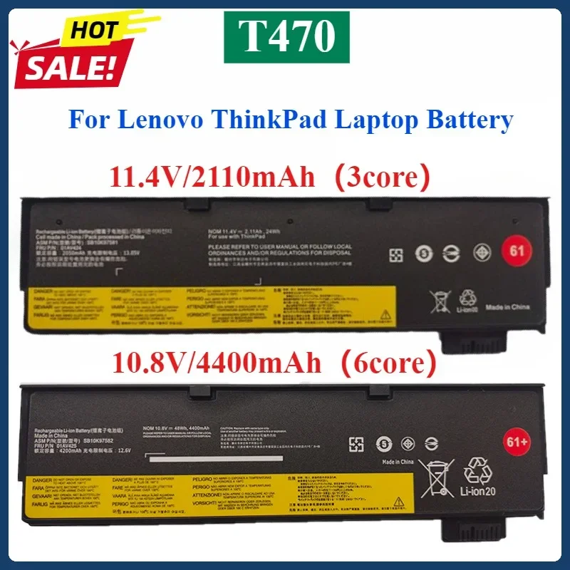 Аккумулятор для ноутбука 10,8 В 6600 мАч для Lenovo ThinkPad T470 T480 T570 T580 P51S P52S 01AV427 01AV428 01AV423 SB10K97580 61+