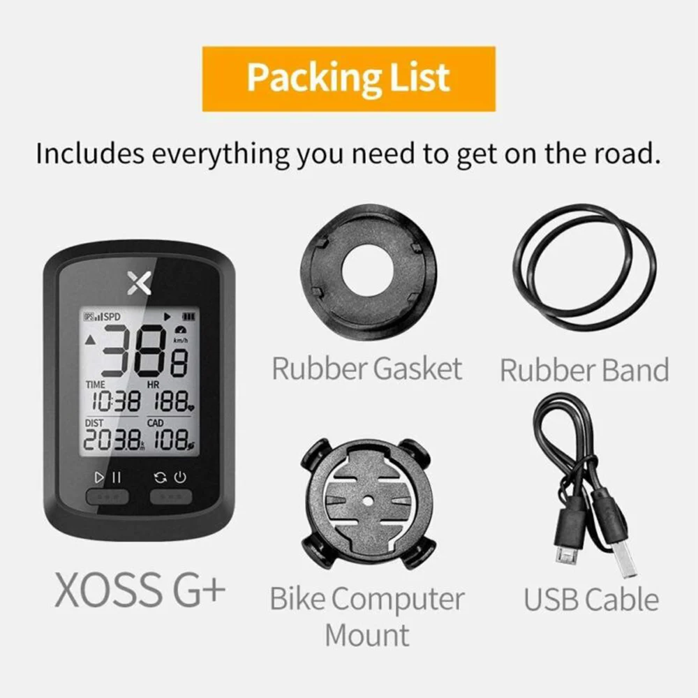 Фото Велокомпьютер XOSS, G + беспроводной GPS Спидометр, водонепроницаемый шоссейный велосипед, горный велосипед, Bluetooth ANT + с компьютерным контролем ... №4