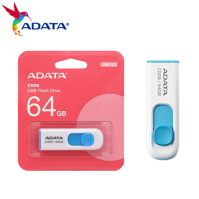 USB-флеш-накопитель ADATA C008, 64/32/16 ГБ, USB 2,0