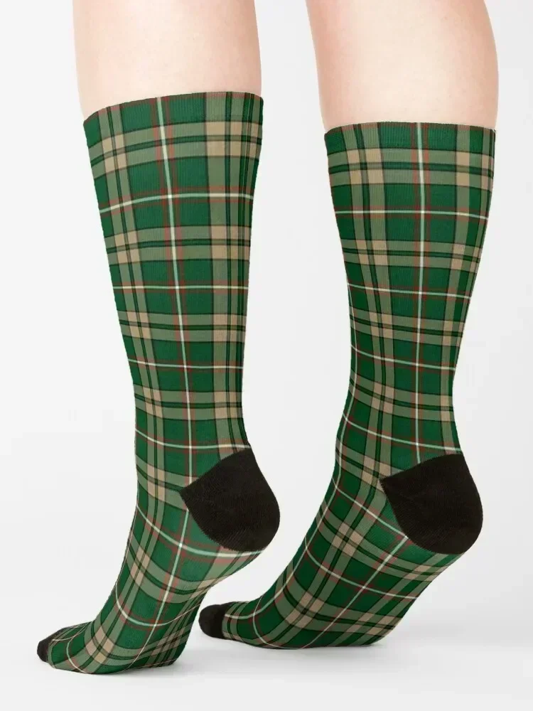Фото O'Neill Tartan Tan and Green Irish Plaid Socks, рождественские чулки, дизайнерские носки до щиколотки для девочек, мужские №4