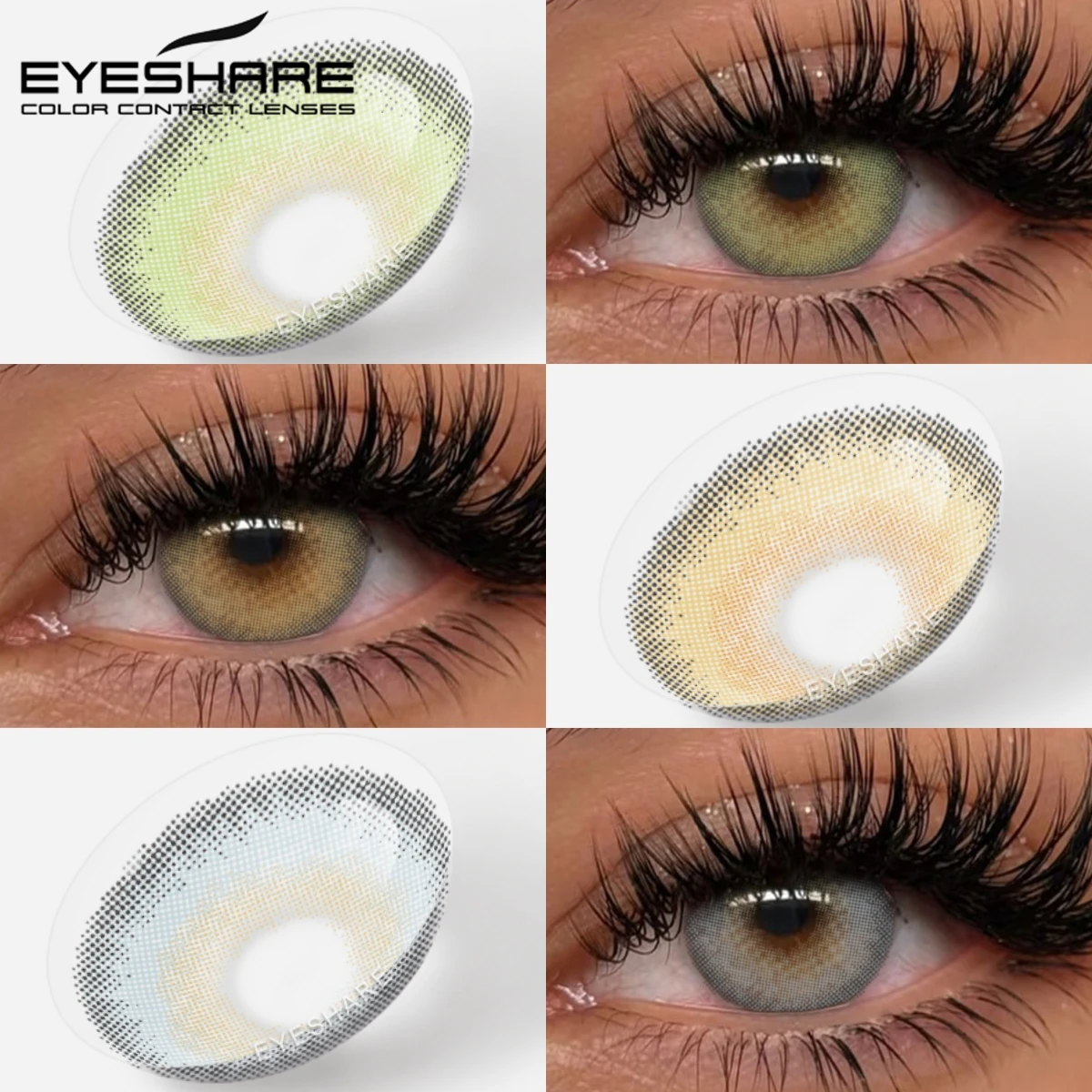 Eyeshare Мягкие цветные контактные линзы Натуральные серые коричневые глаза Контактные ежегодные синие линзы для свадеб, Дня святого Валентина или свиданий