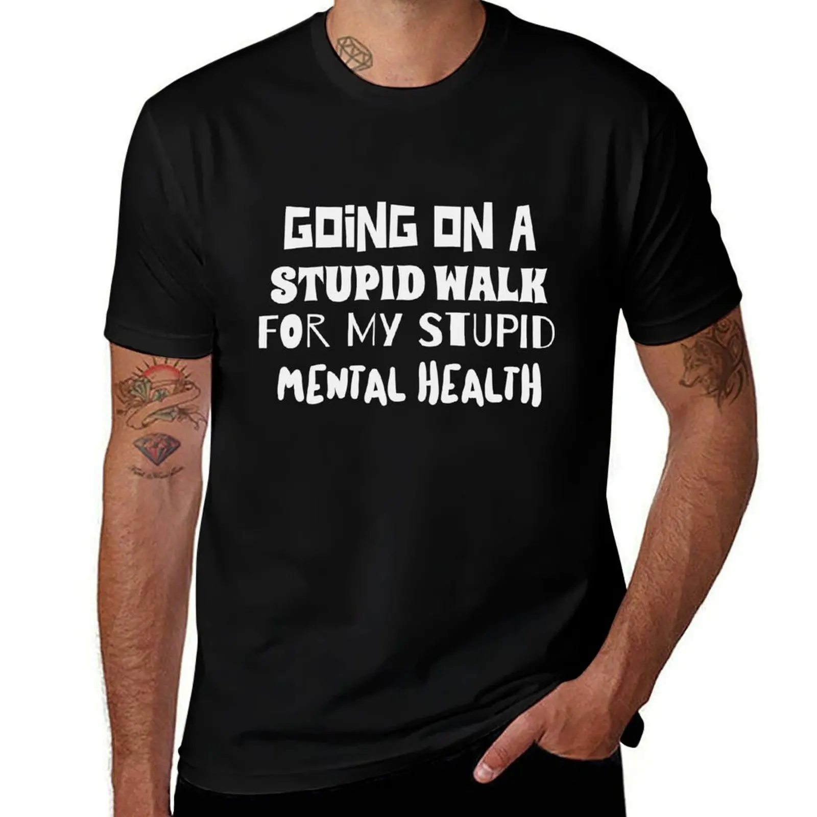 Футболка Going on a Stup Walk с цитатой Mental Health, футболки с рисунком для мужчин, незаменимая футболка, футболка