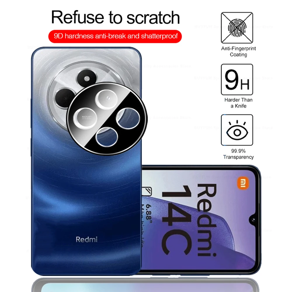 Фото 3D изогнутый защитный чехол из закаленного стекла для камеры Xiaomi Redmi 14C Redmy 14 C C14 Redmi14C 4G 6,88 дюйма 2024 дюйма Задняя крышка объектива №2