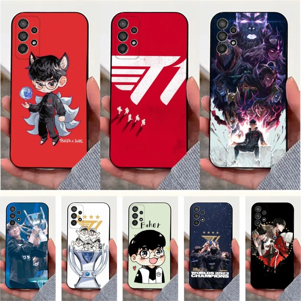 L-LOL T-T1 F-Faker Phone Case For Samsung S25,S24,S23,S22,S20,S21,S10,Ultra,Plus,Lite,FE,Soft Silicone Black Cover