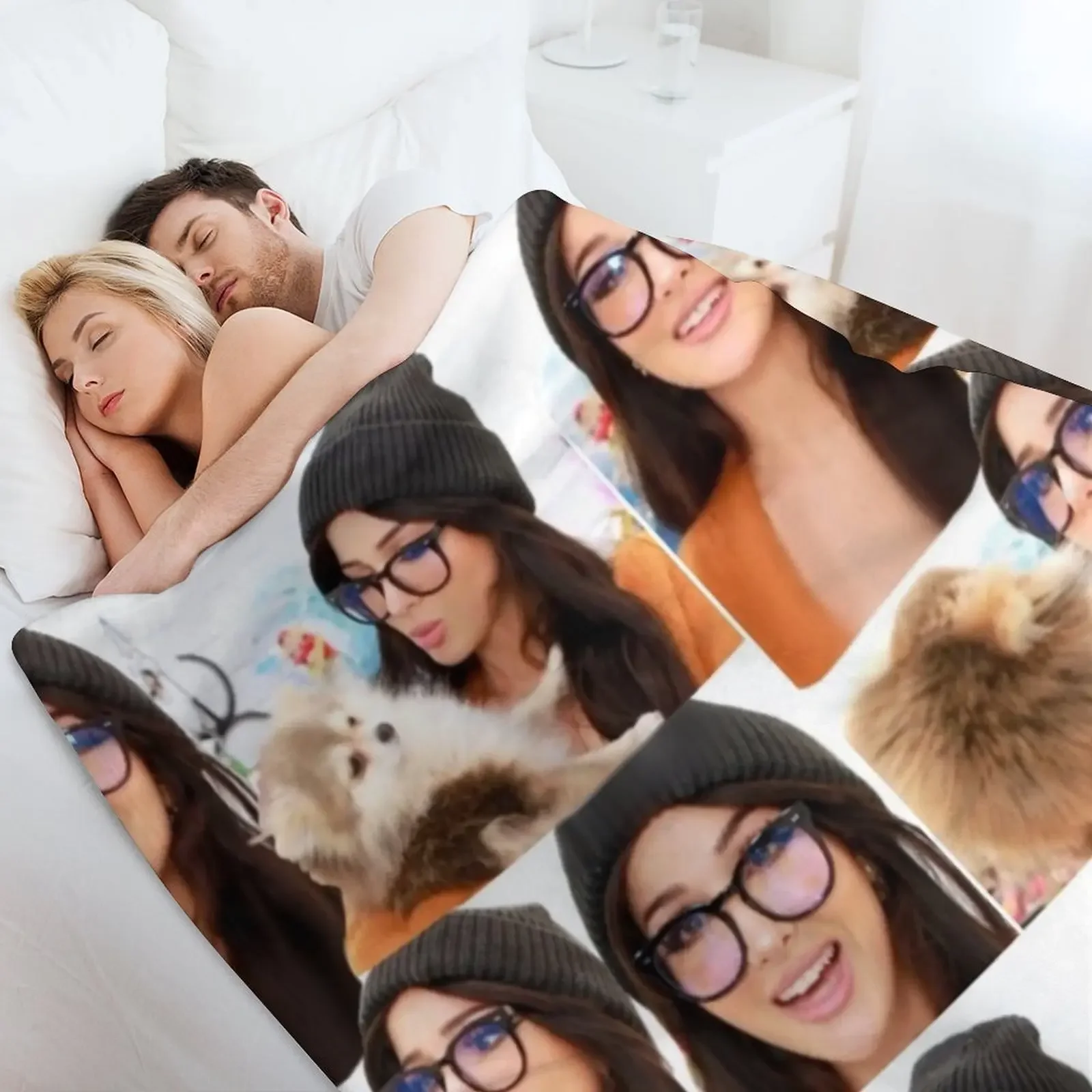 Фото Sssniperwolf уютный коллаж пледы одеяла для кровати декоративные одеяла для кроватей №4