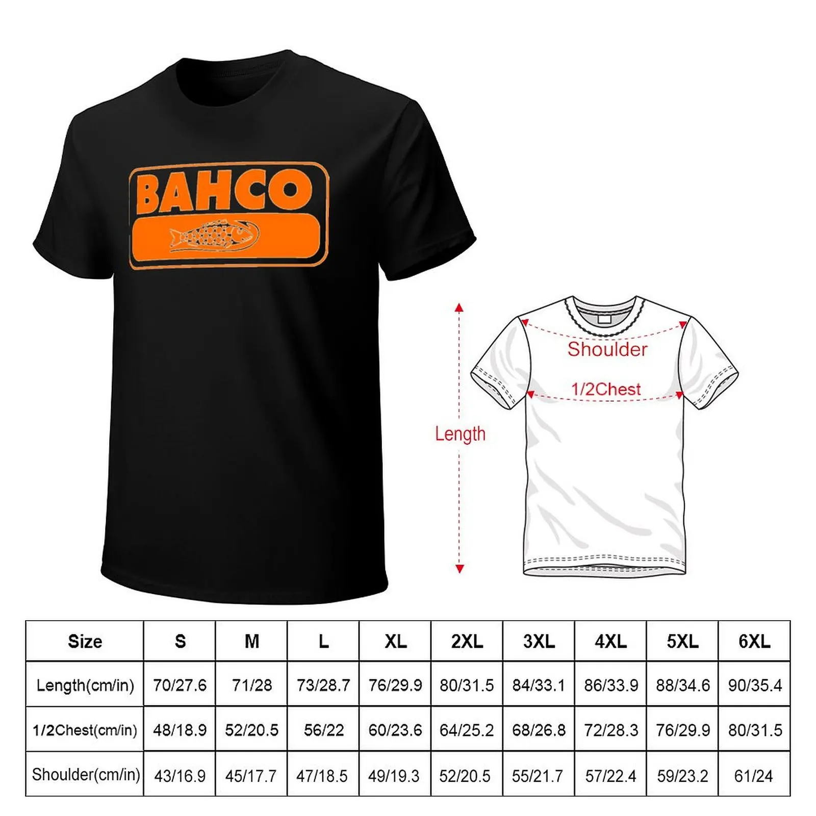 Bahco Tools Orange Fish Дизайн логотипа Классическая футболка с рисунком Блузка Мужские футболки с рисунком большие и высокие (art.: 3920ca8112169) - 3920ca8112169