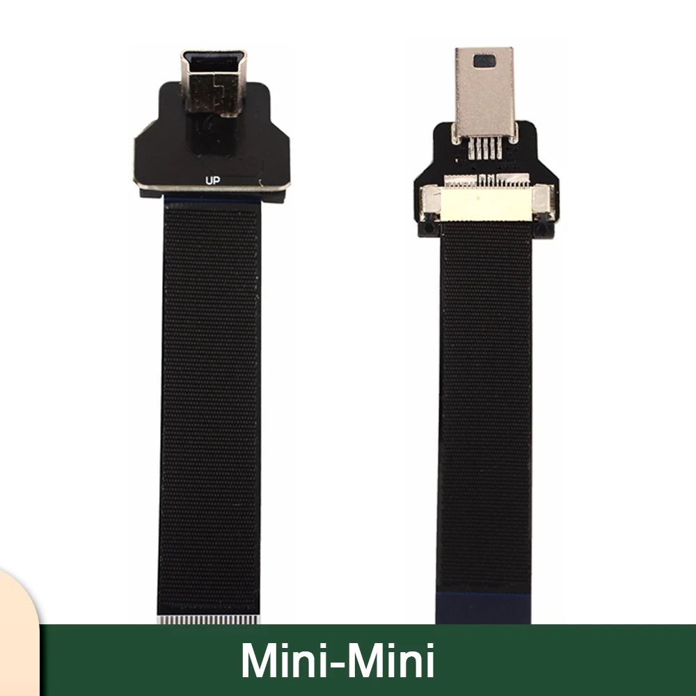 Черный FFC USB-кабель FPV плоский тонкий ленточный FPC Mini USB 90-градусный локоть для подвеса Raspberry Pi