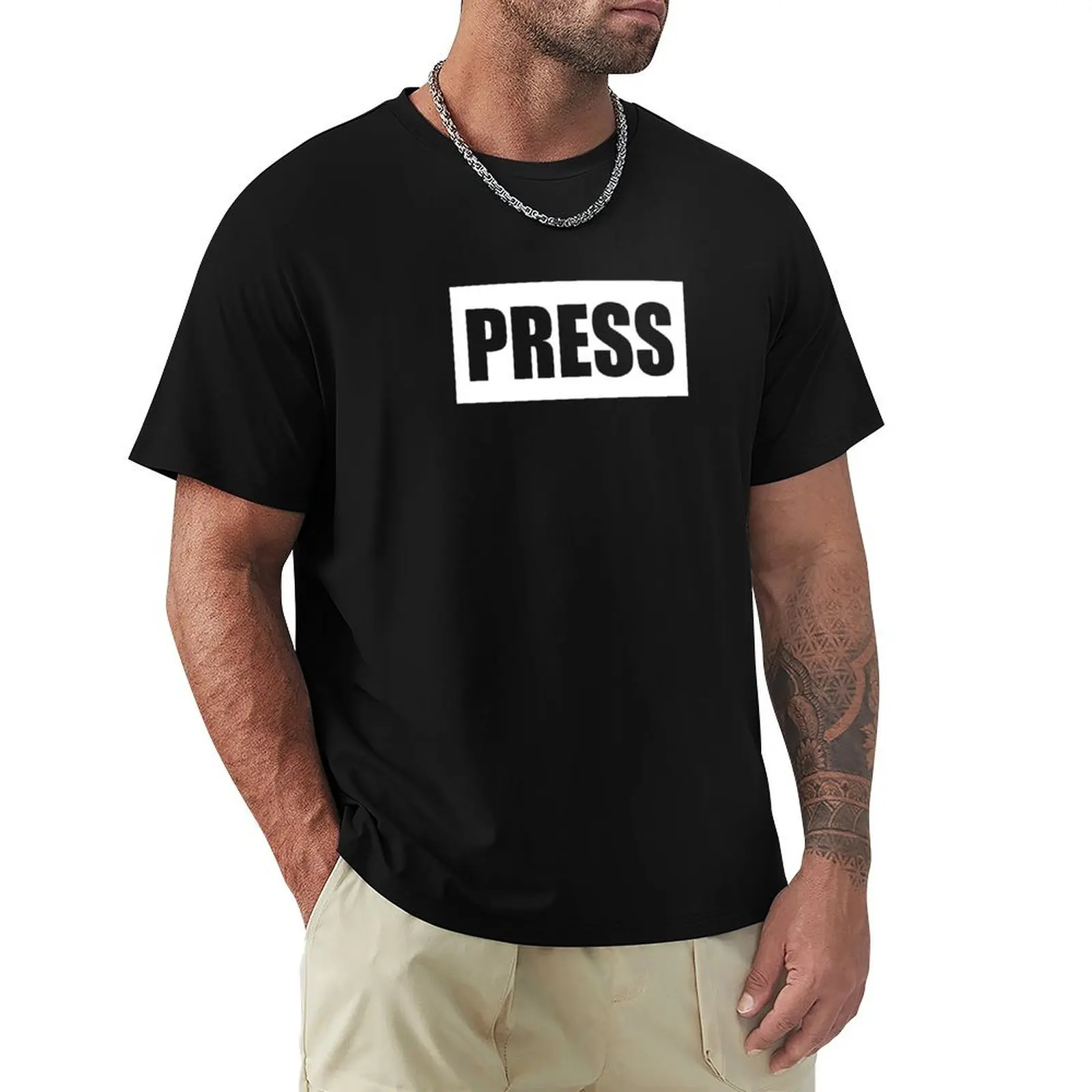 Футболка PRESS JOURNALIST (лучший для темной одежды) с рисунком, футболка, одежда, мужские футболки