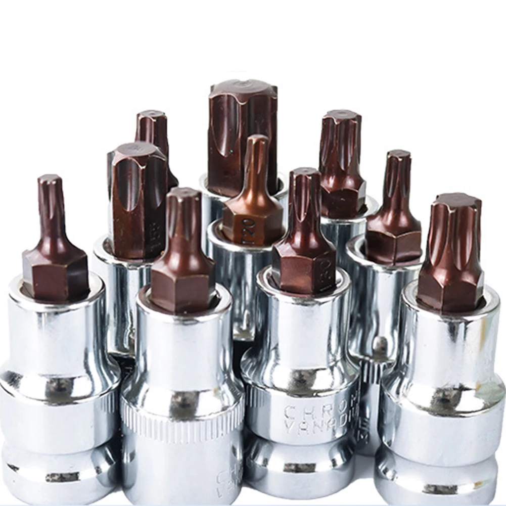1 шт. T20-T70 для отвертки с головкой Torx для торцевых бит Torx 1/2 дюйма, торцевые ключи, ручной инструмент, бытовая часть проекта «сделай сам»