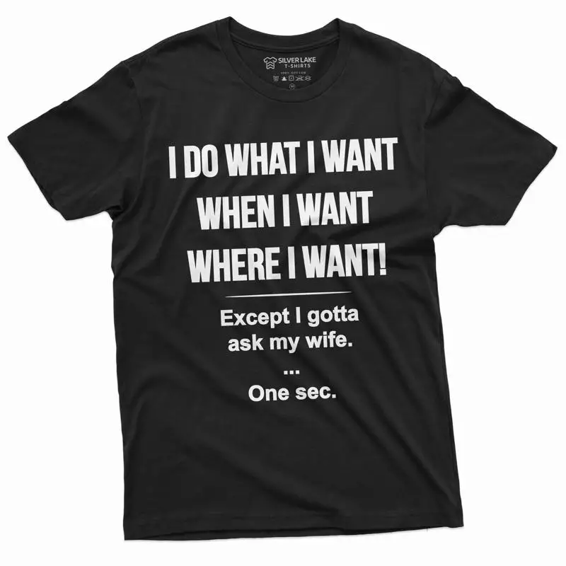Men's Funny shirt let me ask my wife Husband gift T Father's day tee