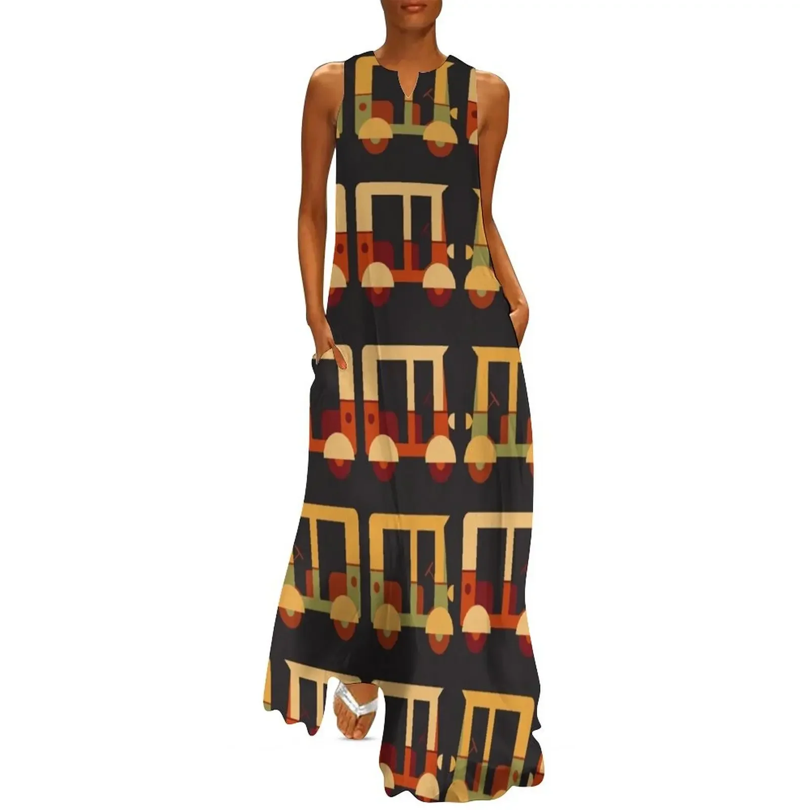 Auto Rickshaw Long Dress сексуальное платье женские платья платье для женщин