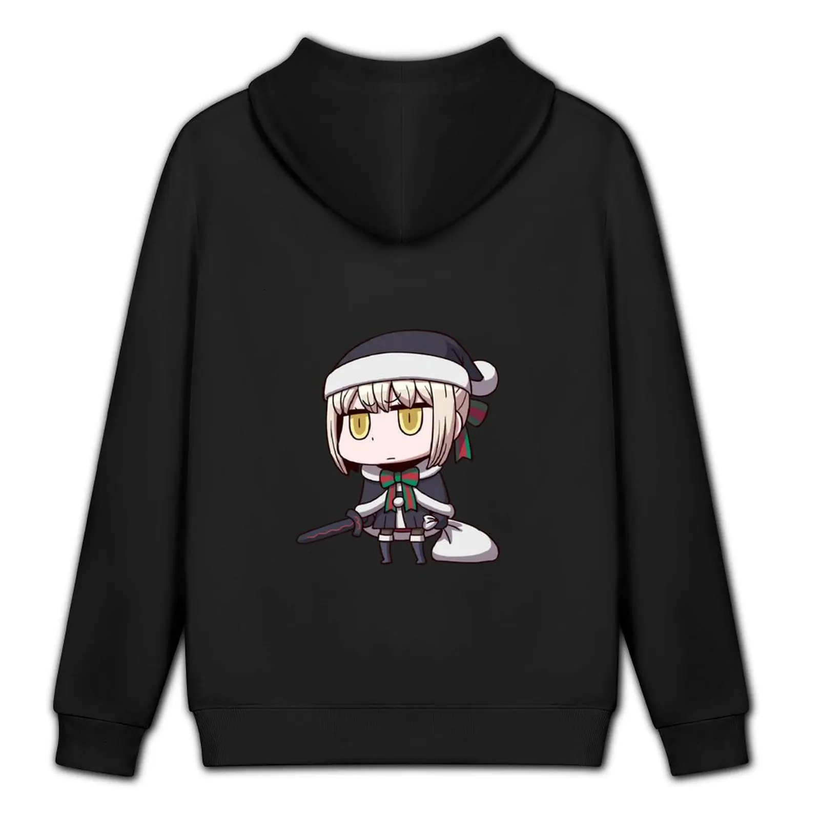 Фото Толстовка с капюшоном Artoria Pendragon (Santa Alter), осенние футболки с рисунком, мужская одежда, толстовка с рисунком в японском стиле №5