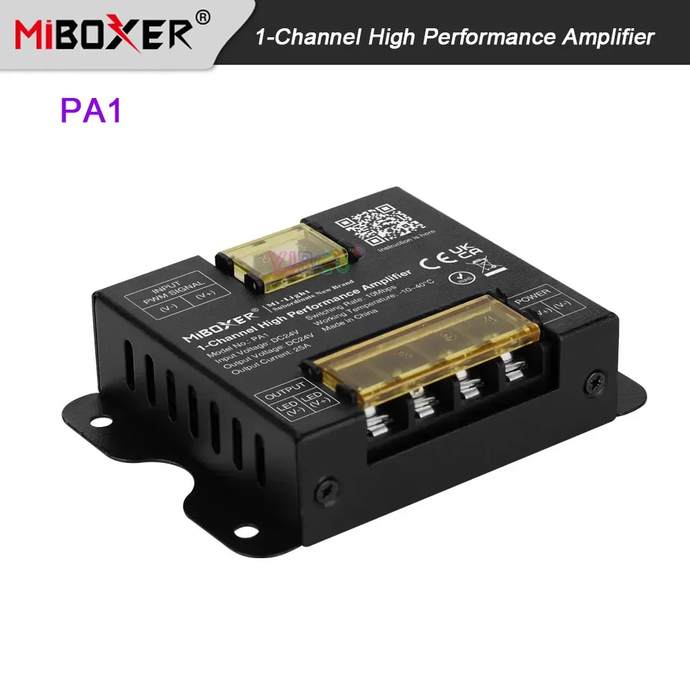 Фото PA1 Miboxer 1-канальный светодиодный высокопроизводительный усилитель 24 В 25 А полностью и синхронный выход сигнала главного контроллера №2