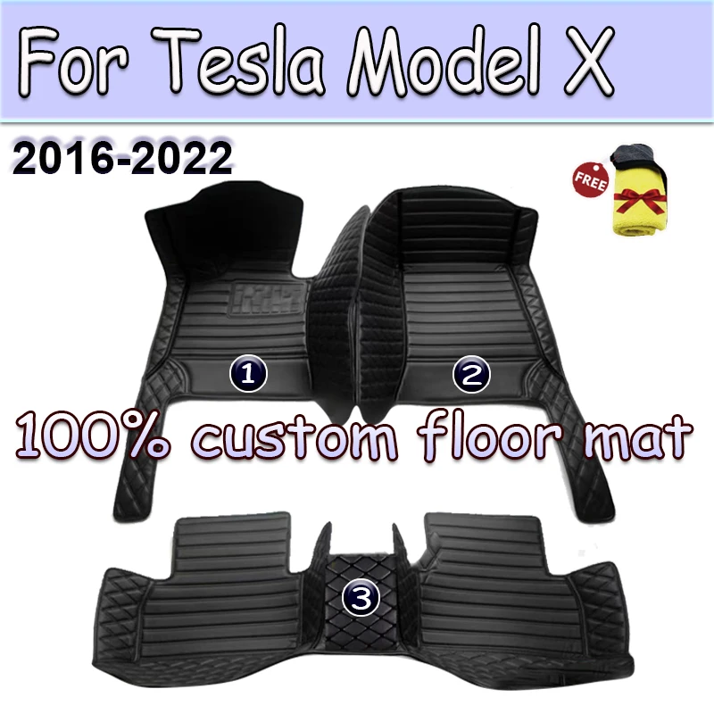 Автомобильные коврики, напольные для Tesla Model X 2016 ~ 2022, 6 мест, защита от грязи, для Tesla Model X, аксессуары 2022, автомобильные аксессуары