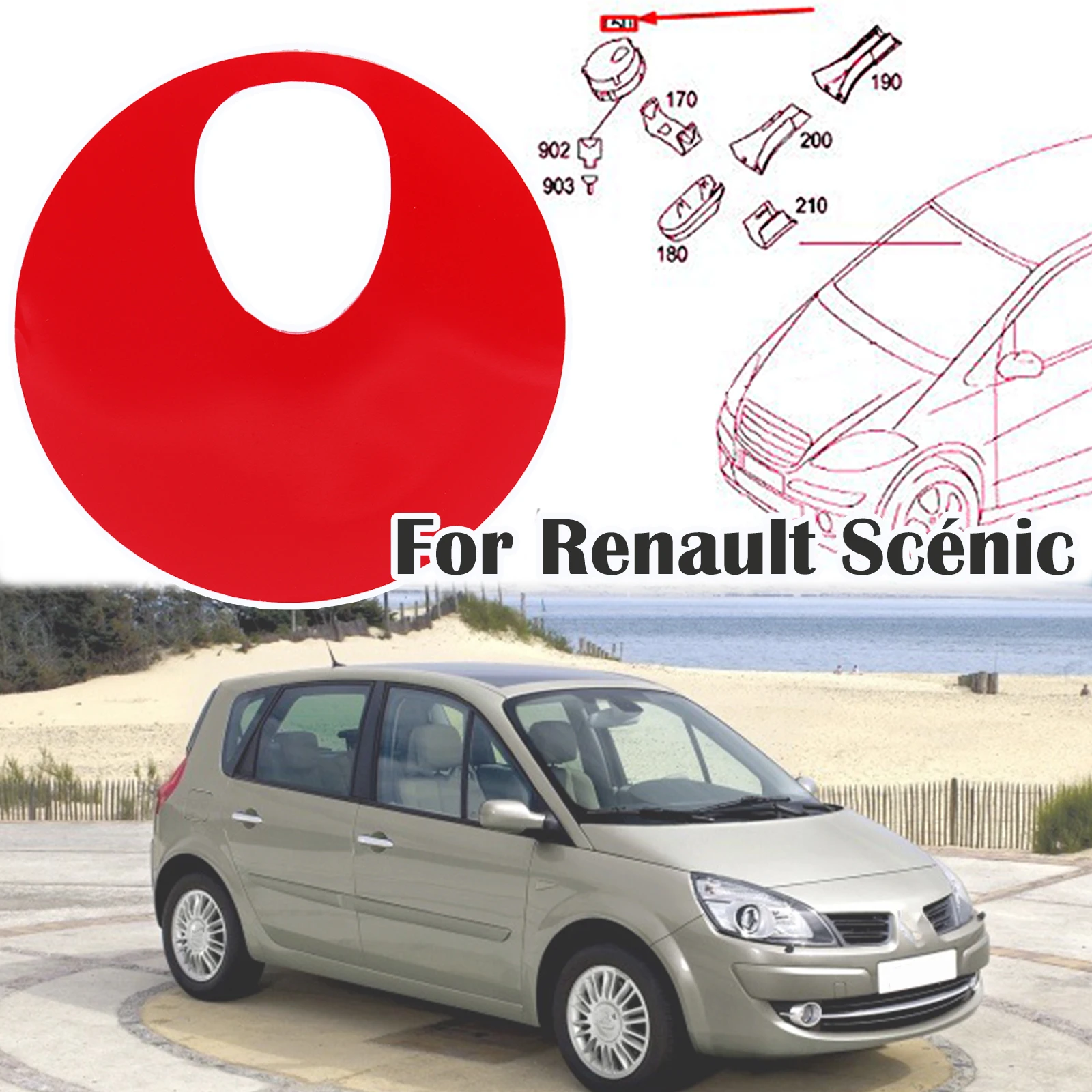 Наклейка гелевая для Renault Scénic II Rain светильник Sensor, силиконовая наклейка, набор для ремонта микросхем ветрового стекла, фиксирующая лента 2003 - 2009